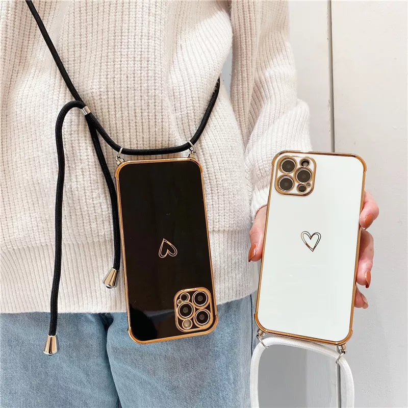 Capinha iPhone Charlotte Com Cordão Crossbody [6 CORES]