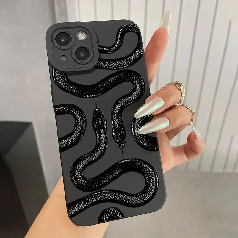 Capinha iPhone Cobra Matte Preto Fosco Silicone [4 CORES]