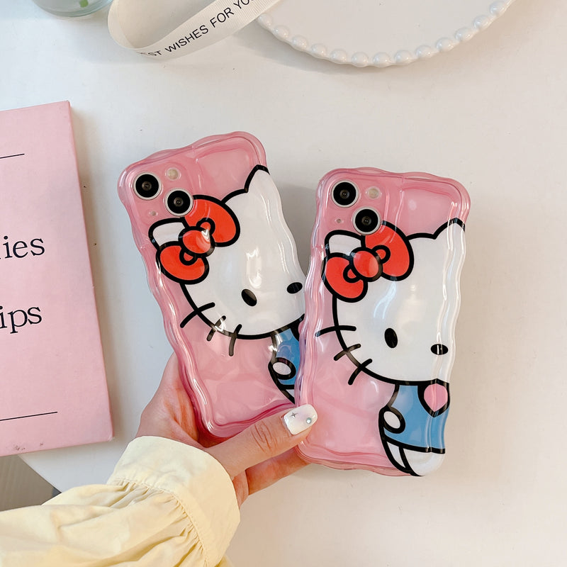 Capinha iPhone Hello Kitty Rosa Ondulada