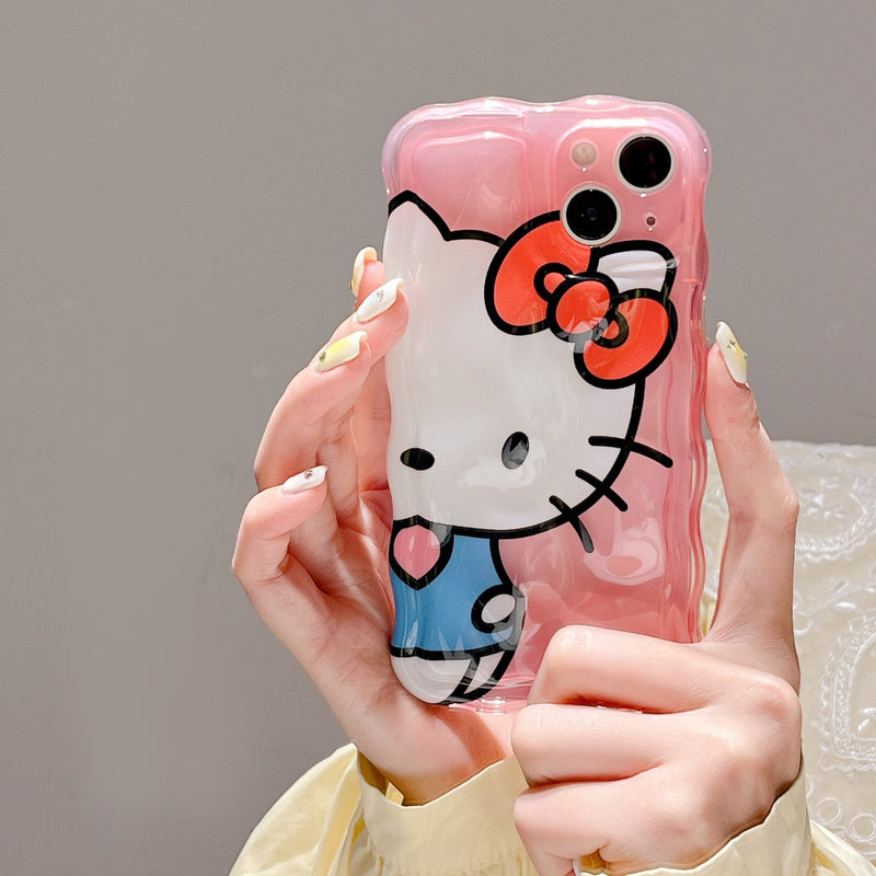 Capinha iPhone Hello Kitty Rosa Ondulada