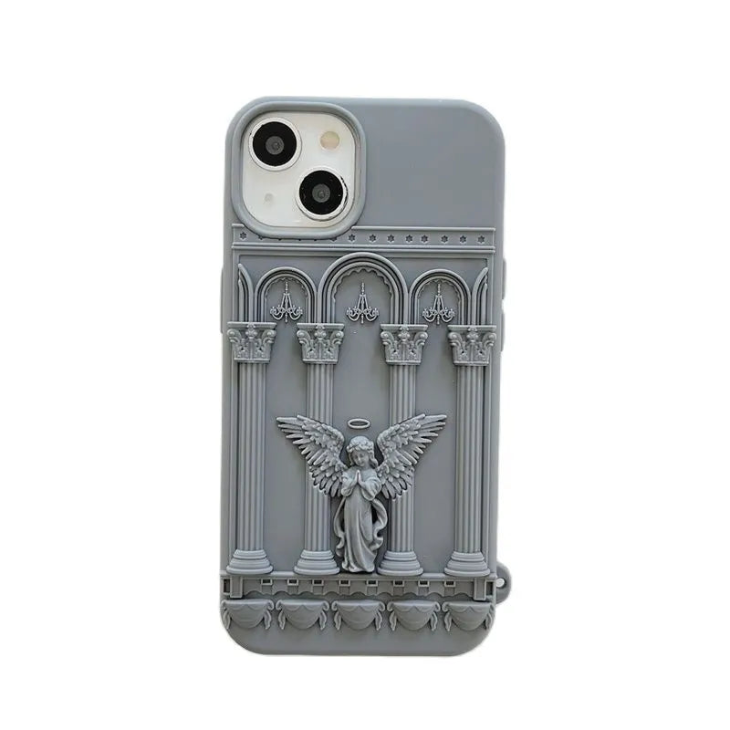 Capinha iPhone Arte Clássica Estátua Anjo Silicone [3 CORES]