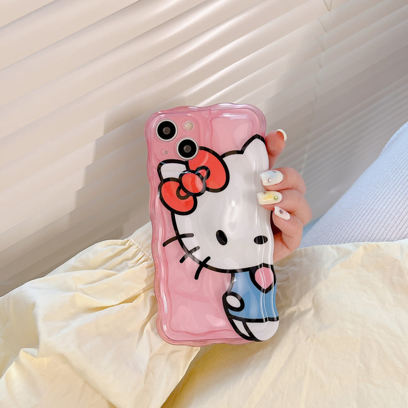 Capinha iPhone Hello Kitty Rosa Ondulada