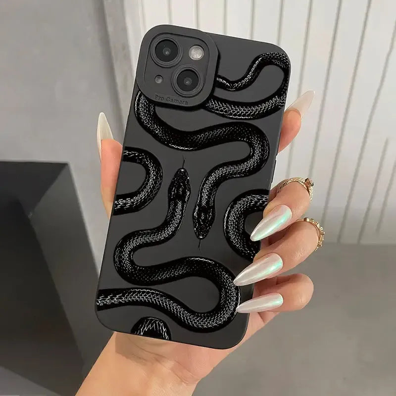 Capinha iPhone Cobra Matte Preto Fosco Silicone [4 CORES]