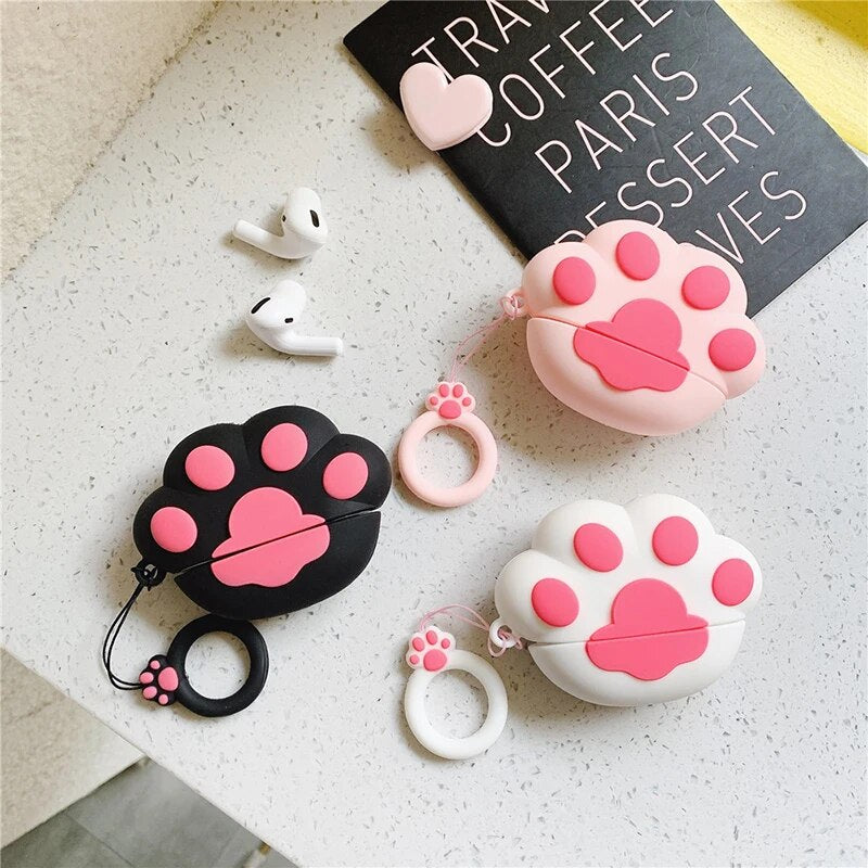 Capinha AirPods Silicone Patinha de Gato [6 CORES]