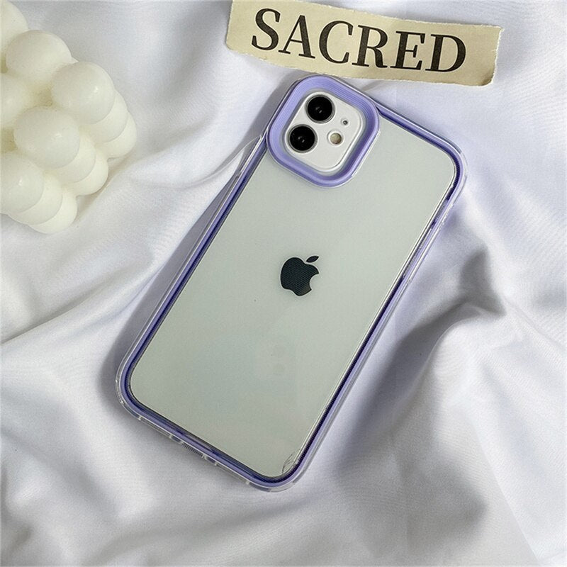 Capinha iPhone Shockproof Transparente Candy Color