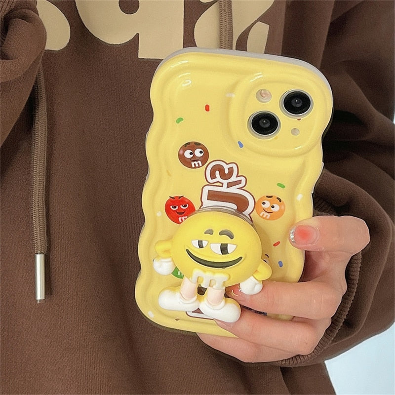 Capinha iPhone Chocolate Amarelo c/ Suporte