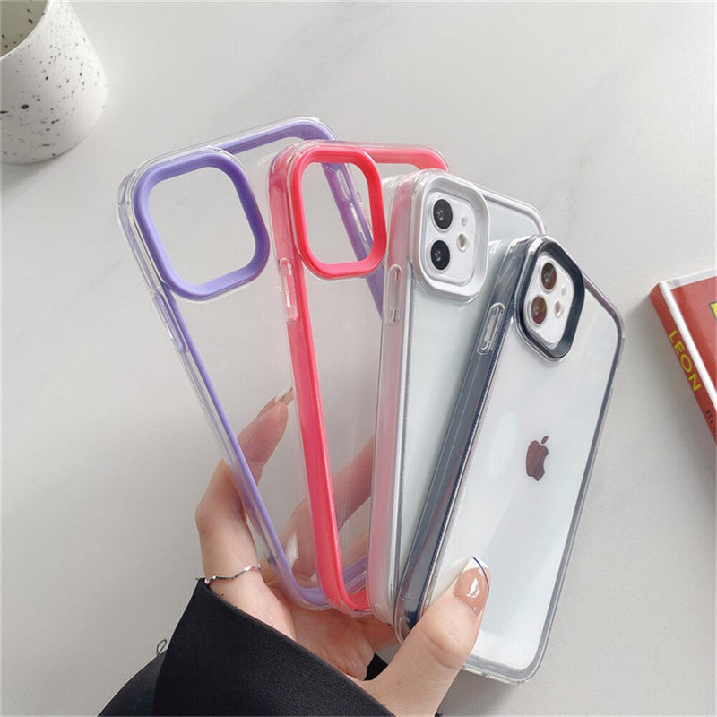 Capinha iPhone Shockproof Transparente Candy Color