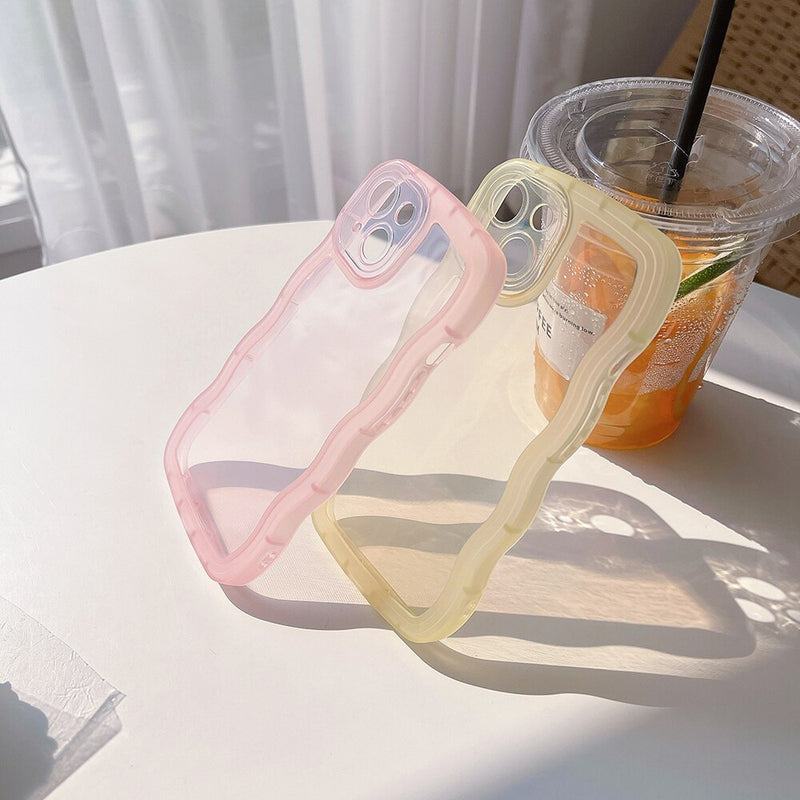 Capinha iPhone Ondulada Transparente Candy Colors (6 Cores)