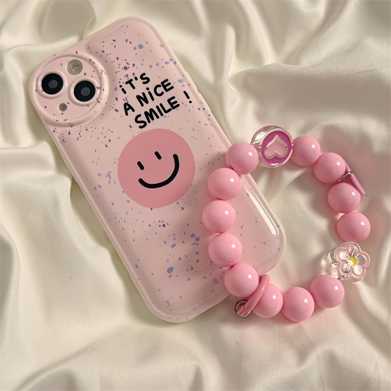 Capinha iPhone Smile Rose Com Pulseira