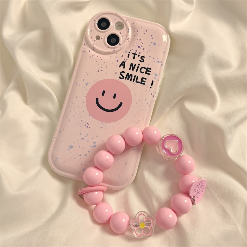 Capinha iPhone Smile Rose Com Pulseira