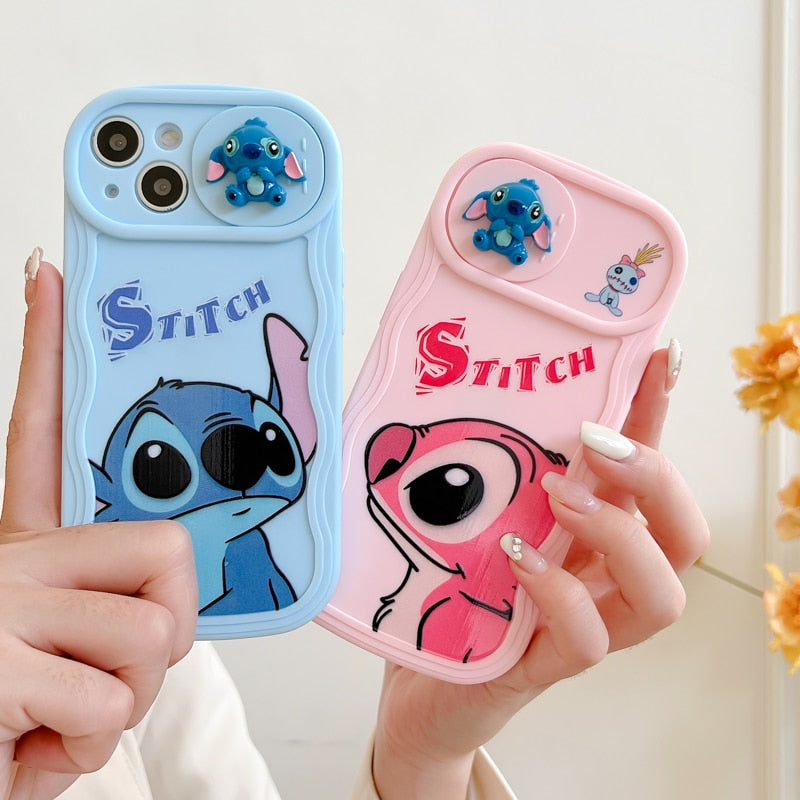 Capinha iPhone Disney Stitch Com Protetor de Câmera