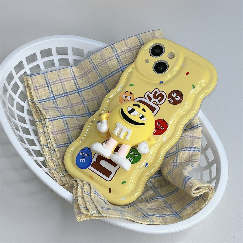 Capinha iPhone Chocolate Amarelo c/ Suporte