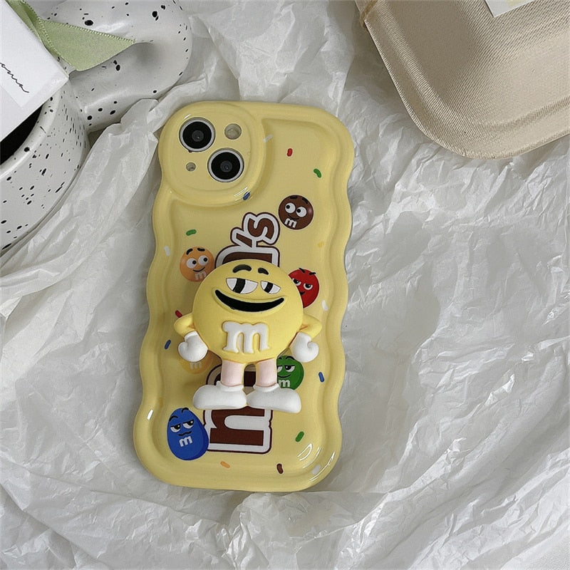 Capinha iPhone Chocolate Amarelo c/ Suporte