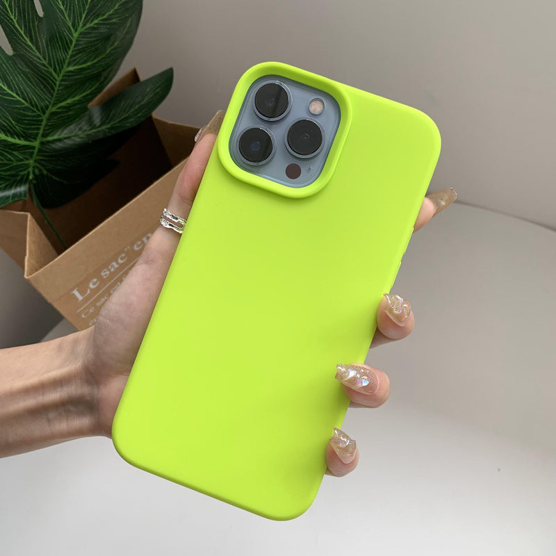 Capinha iPhone Basic Luxo Silicone Verde Neon