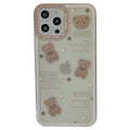 Capinha iPhone Cute Bear Cartoon Transparente (1 Cor)