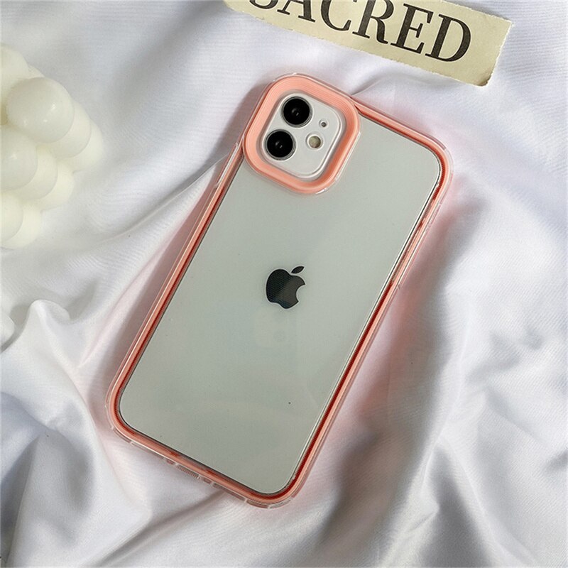 Capinha iPhone Shockproof Transparente Candy Color