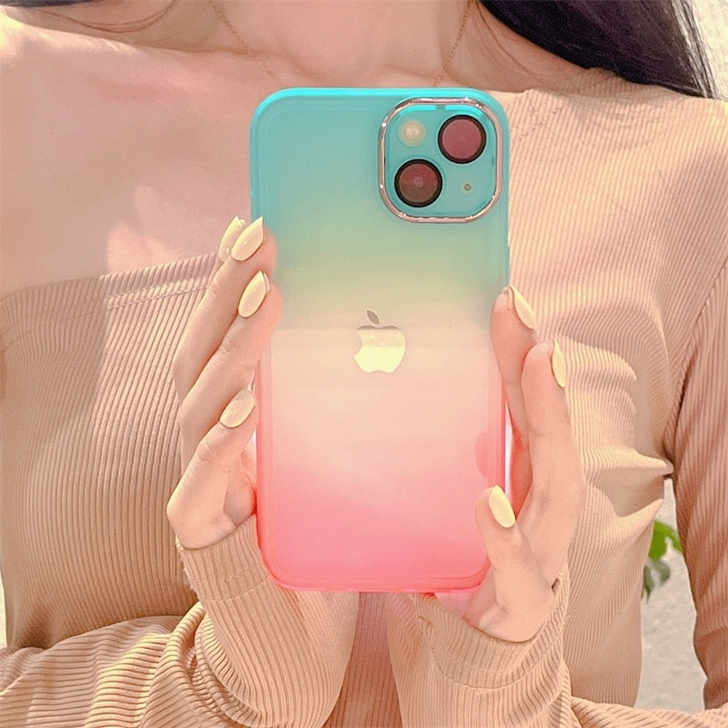 Capinha iPhone Gradiante Transparente Candy