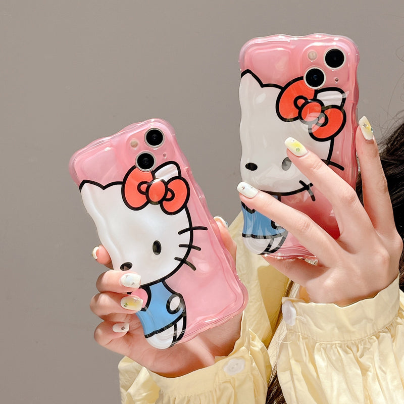 Capinha iPhone Hello Kitty Rosa Ondulada